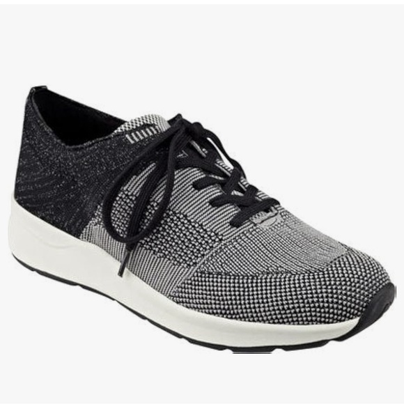 Easy Spirit Shoes - EASY SPIRIT ESINKERA BLACK & WHITE WOVEN TEXTILE UPPERS OXFORD SNEAKERS SIZE 9M
